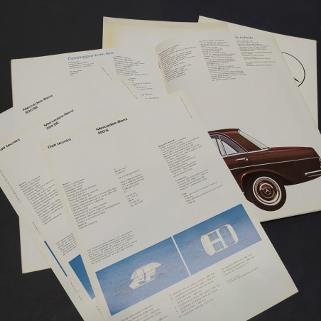 Lotto di 4  brochures Mercedes 250S-250SE-300SF anni 60/70