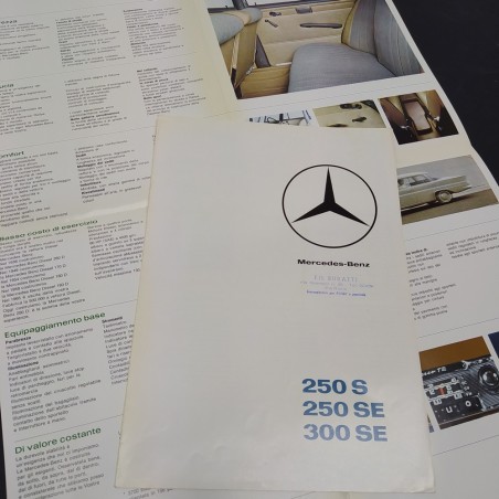 Lotto di 4  brochures Mercedes 250S-250SE-300SF anni 60/70