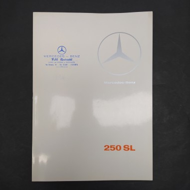 Catalogo brochure Mercedes Benz 250 SL Pagoda timbro del concessionario
