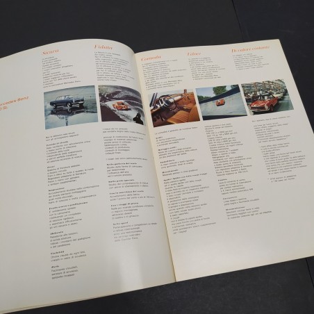 Catalogo brochure Mercedes Benz 250 SL Pagoda timbro del concessionario