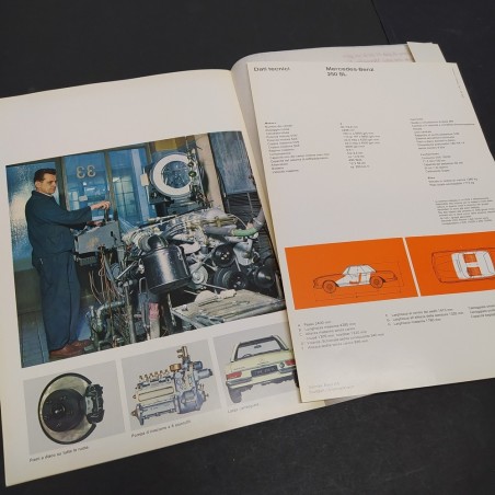 Catalogo brochure Mercedes Benz 250 SL Pagoda timbro del concessionario