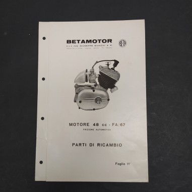 Foglio 11 parti di ricambio Betamotor Motore 48 c - FA/67 - strappo