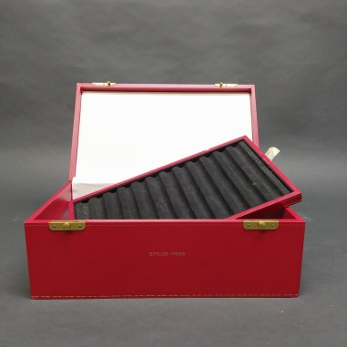 Cofanetto porta penne Cartier  33x18 cm con un vassoio. Linguetta strappata