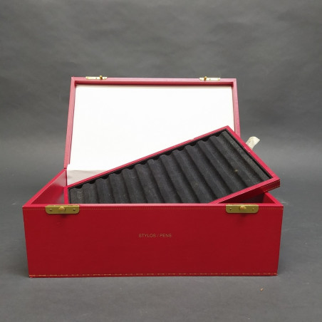 Cofanetto porta penne Cartier  33x18 cm con un vassoio. Linguetta strappata