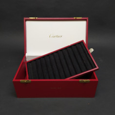 Cofanetto porta penne Cartier  33x18 cm con un vassoio. Linguetta strappata 2