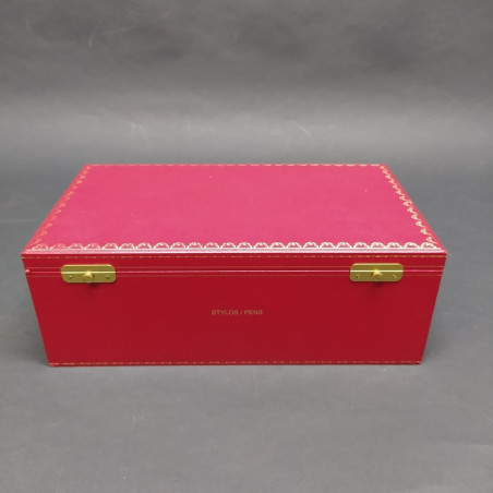 Cofanetto porta penne Cartier  33x18 cm con un vassoio. Linguetta strappata