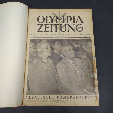 Raccolta quotidiano tedesco Olympia Zeitung 1936. Macchie, piccoli strappi