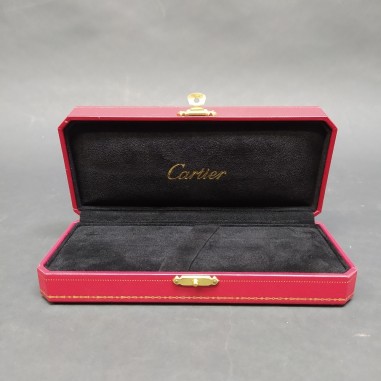 Cofanetto Cartier per orologio 18x8x4 cm. Rivestimento in velluto nero. Colla
