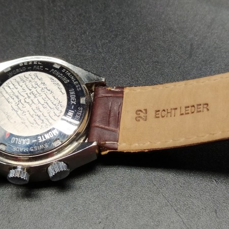 Orologio in arabo automatico inusato con piccola bussola, cinturino in pelle