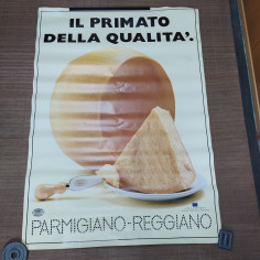 Manifesto pubblicitario Parmigiano Reggiano 138x98 cm. Pieghe agli angoli