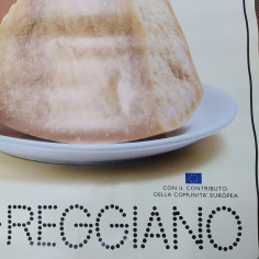 Manifesto pubblicitario Parmigiano Reggiano 138x98 cm. Macchie posteriori 2
