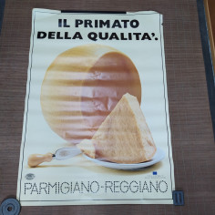 Manifesto pubblicitario Parmigiano Reggiano 138x98 cm. Strappi e macchie