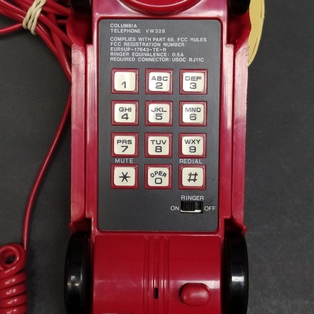 Telefono Maggiolino in plastica rosso 21x7 cm, alto 7 cm. Buone condizioni