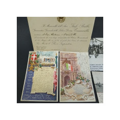 Lotto di 5 cartoline, biglietti e foto militari, inizi del '900 e anni '30 2