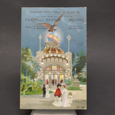 Cartolina pubblicità Fratelli Branca, Esposizione internazionale di Milano 1906