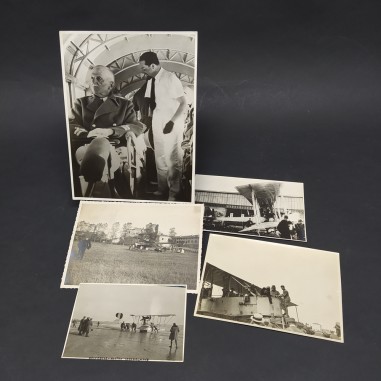 Lotto di 5 fotografie dell'aviazione militare della II guerra, dimensioni varie