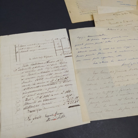 Vari documenti anni 1939-40 e contratto con affittuari del 1879. Ingiallimenti