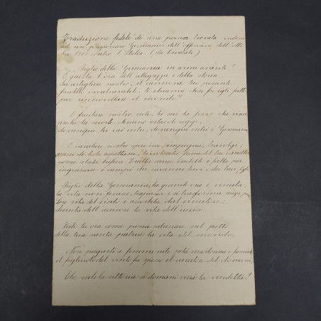 Traduzione di una poesia tedesca rinvenuta su un prigioniero, offensiva 1917
