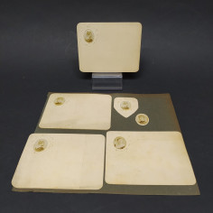 Lotto di 6 cartoncini biglietti 9x11 figurine personali e ritratti ritagliati
