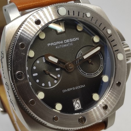 Orologio polso uomo Automatico Pagani Design riserva di carica + cinturino