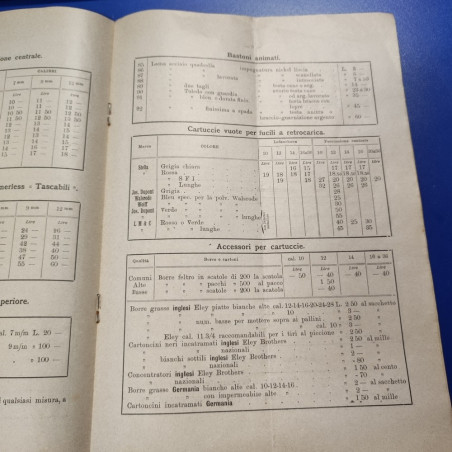 Catalogo armi, munizioni e articoli da caccia Dupont 1893. Pieghe e aloni
