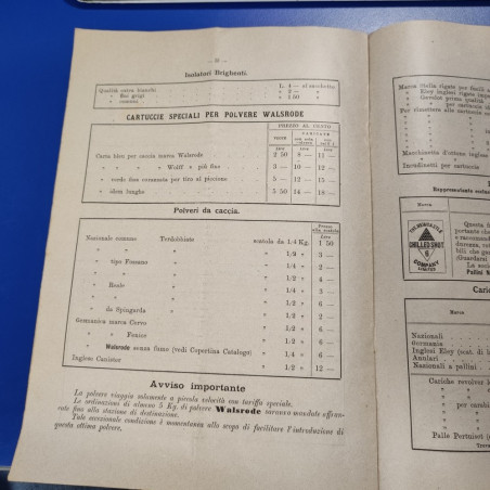 Catalogo armi, munizioni e articoli da caccia Dupont 1893. Pieghe e aloni