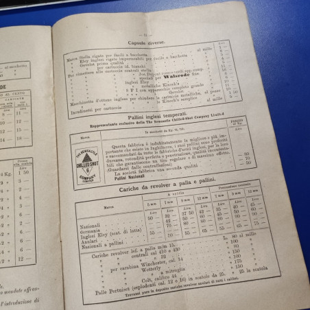 Catalogo armi, munizioni e articoli da caccia Dupont 1893. Pieghe e aloni