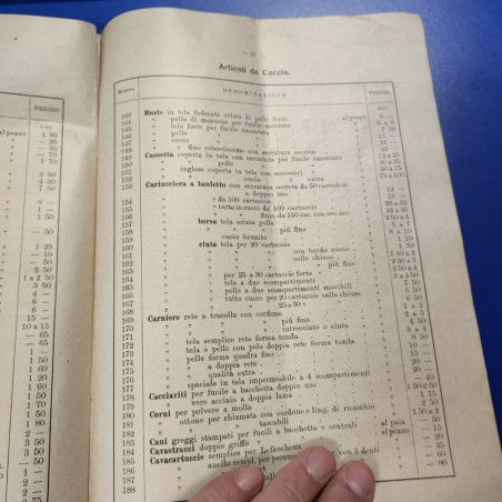 Catalogo armi, munizioni e articoli da caccia Dupont 1893. Pieghe e aloni