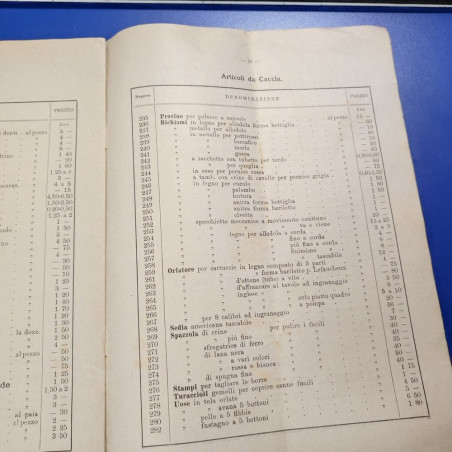 Catalogo armi, munizioni e articoli da caccia Dupont 1893. Pieghe e aloni