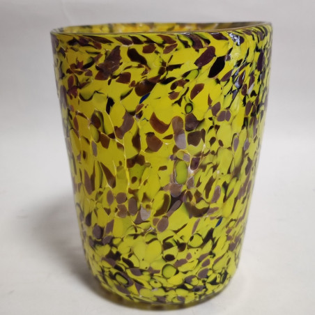 Bicchiere tumbler Goto di Fornasa vetro di Murano giallo Barovier & Toso