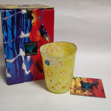 Bicchiere tumbler Goto di Fornasa vetro di Murano giallo chiaro Barovier & Toso