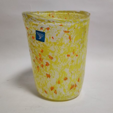 Bicchiere tumbler Goto di Fornasa vetro di Murano giallo chiaro Barovier & Toso