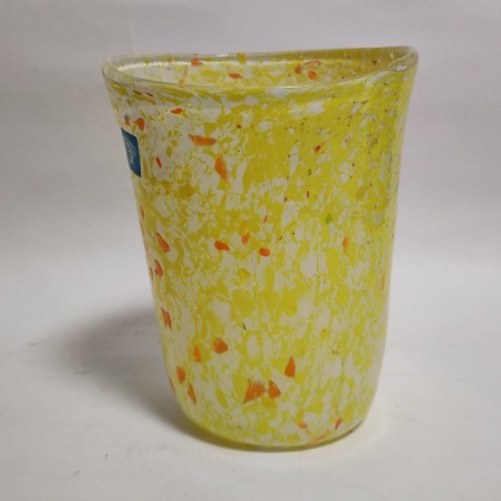 Bicchiere tumbler Goto di Fornasa vetro di Murano giallo chiaro Barovier & Toso