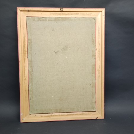 Quadro olio su tela vaso di fiori possibile firma Celentano