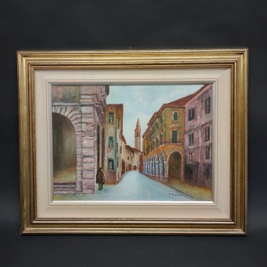 Quadro tempera su tela soggetto paesaggio autore Tassinari