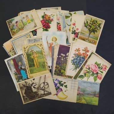 Accumulo di 71 cartoline con soggetto fiori, Natale e Pasqua