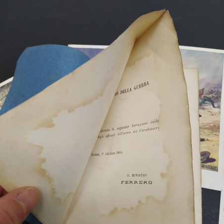 Lotto di 6 cartoline + libretto Divisa Ufficiali Carabinieri 1884