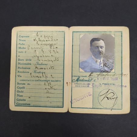 Carta Idendità RSI  Avv. Coppi 15/06/1944