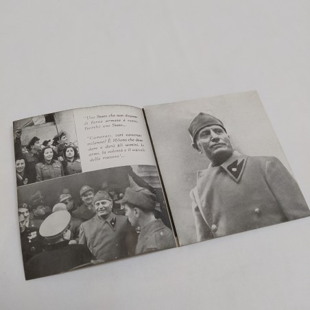 Pieghevole opuscolo RSI Mussolini per l'Italia Repubblicana