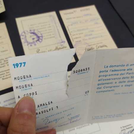 Lotto di 8 tessere Democrazia Cristiana dal 1949 al 1965
