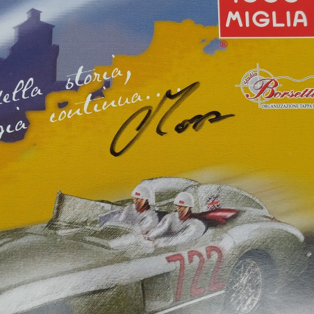Pubblicazione 1000 miglia - Sulle strade della storia, autografo Moss. Buono