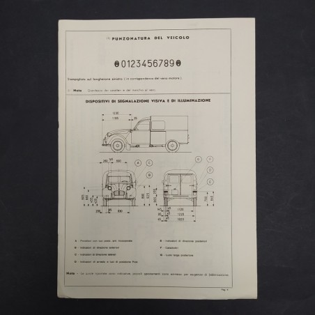 Documento per l'omologazione dell'auto Citroen AKB, 1970. Buone condizioni