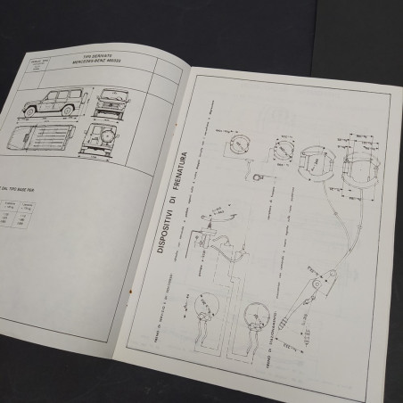Documento per l'omologazione dell'auto Mercedes Benz, 1980. Segni di ruggine