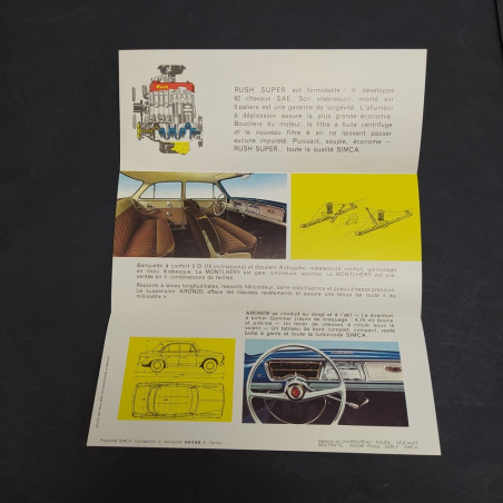 Catalogo auto Simca Aronde in francese. Piccole macchie sul retro