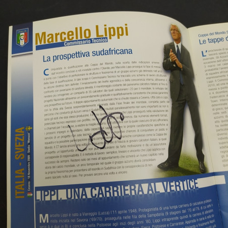 Pubblicazione per la partita di calcio Italia-Svezia 2009 con autografi