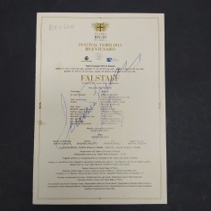 Programma Festival Verdi 2013 con autografo di Renato Bruson. Piccola macchia