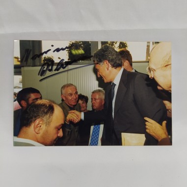 Fotografia di Massimo D'Alema con autografo. Ottime condizioni