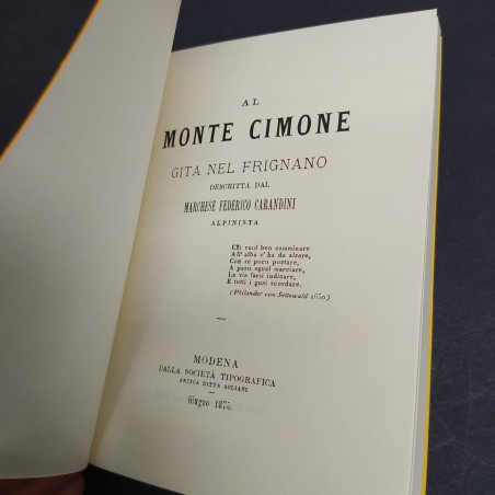Volume Al Monte Cimone - Gita nel Frignano, copia anastatica, Federico Carandini