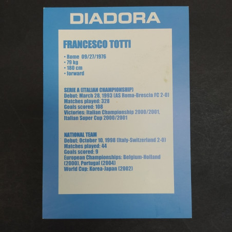 Cartolina pubblicitaria Diadora con firma attribuita a Francesco Totti
