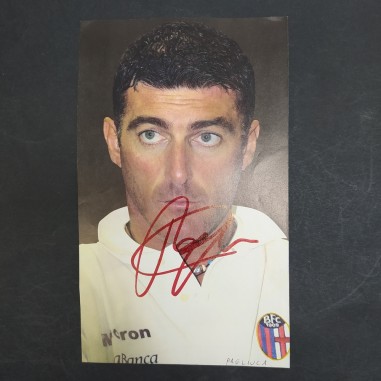 Ritaglio di rivista con foto e autografo del calciatore Gianluca Pagliuca. Buono
